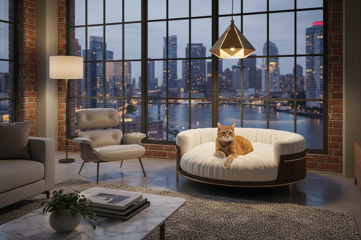Cozy Pet Bed in Urban Setting